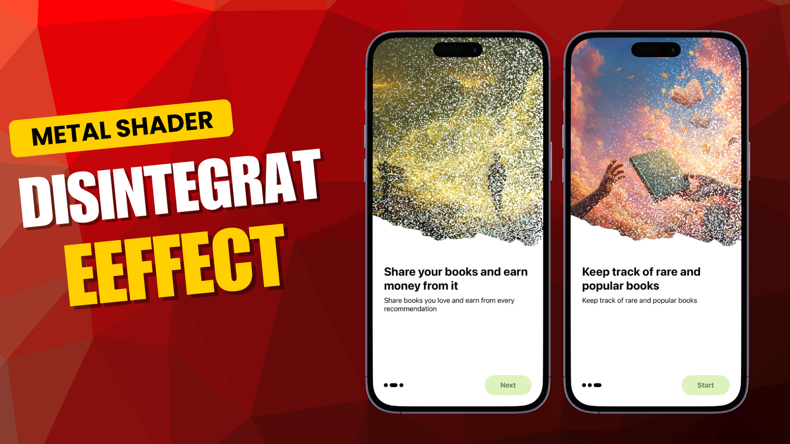 SwiftUI Onboarding Screen with Metal Shader Disintegrate (Dissolve) Effect
