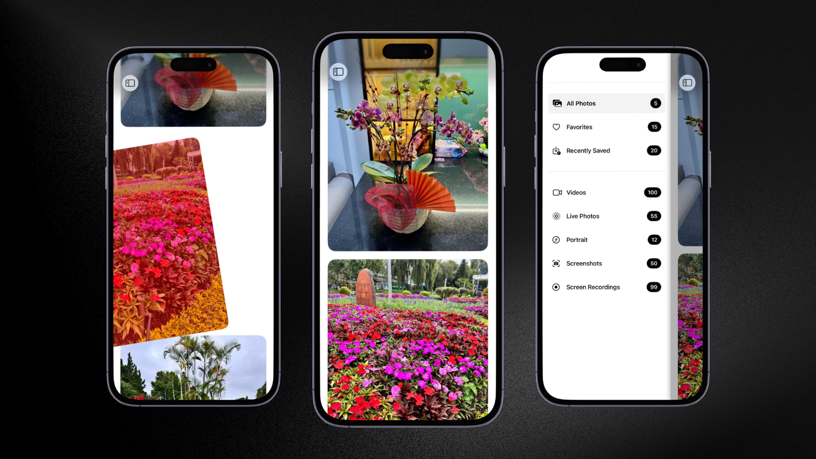 SwiftUI iOS Photo Gallery with Side Menu, Swipe to Delete and Pinch to Zoom